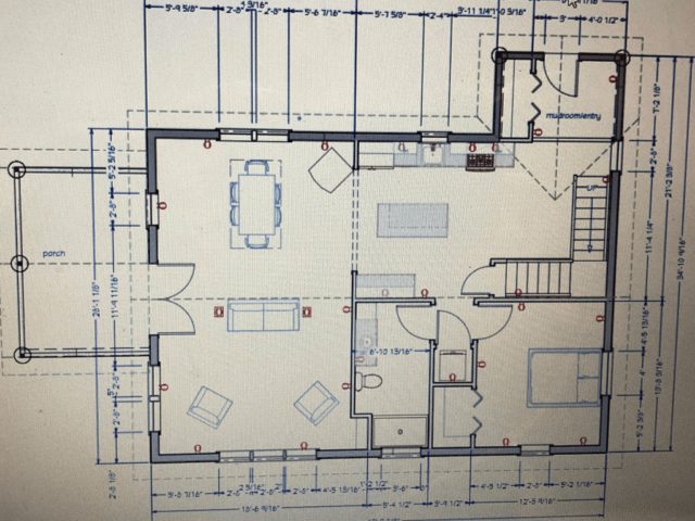First floor plan for new home built by Free Range Builders