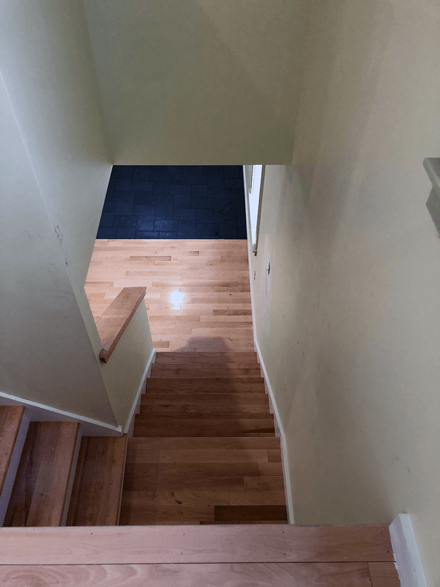 View of stairs on new home built by Free Range Builders